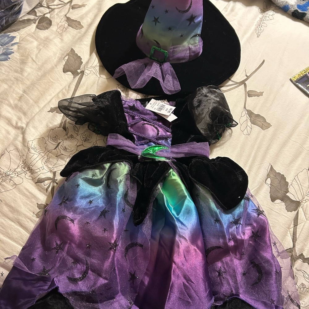Enchanting Witch Costume for Kids - Purple and Black